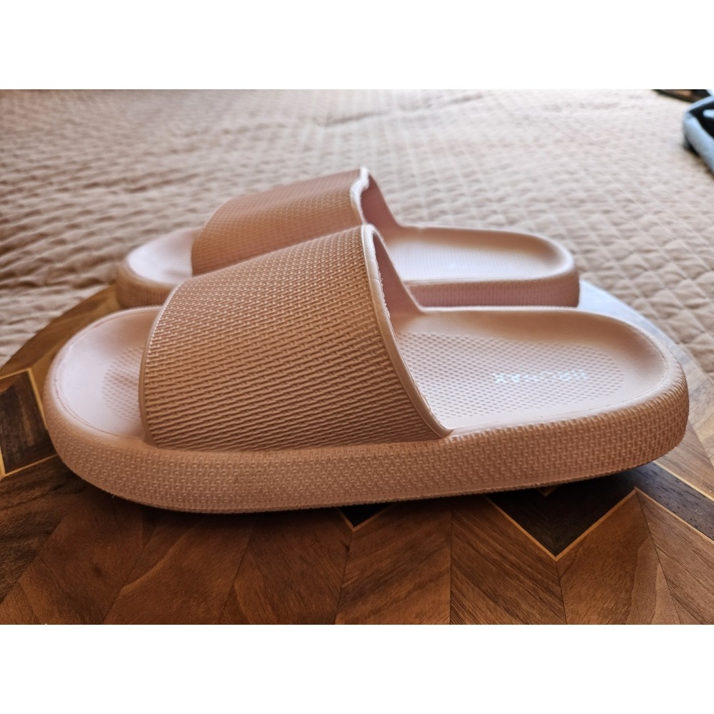 Bronax Women's Cloud Slides Light Pink Comfortable Slip-Ons (40-41), Size 10